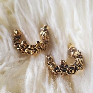 Rose flower Antique Goldtone Earrings🌴